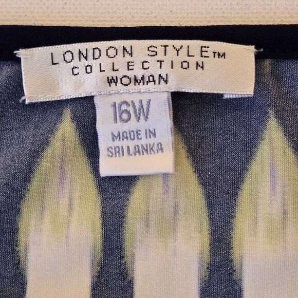 London Times Womens Plus Size Geometric Sleeveless Sheath Dress Size 16W - Picture 2 of 11